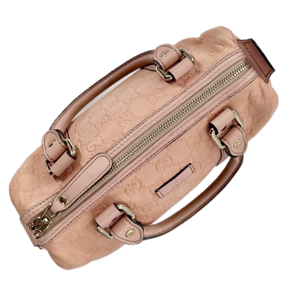 GUCCI GG Small Joy Boston Bag Guccissima Leather Powder/Baby Pink Authentic - Picture 9 of 17